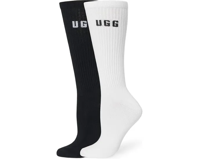 Набор из двух пар носков UGG Leander Logo Crew с логотипом из мягкой эластичной смеси