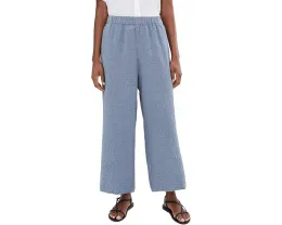 Широкие брюки Eileen Fisher Petite до щиколотки из двойного переплетения органического хлопка