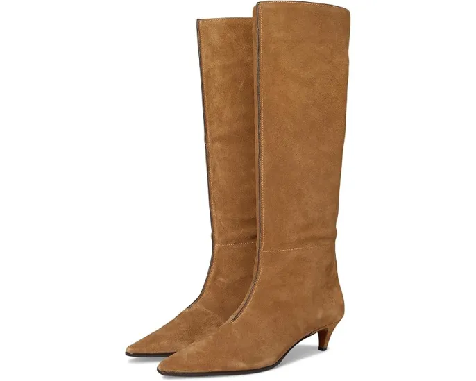 Madewell сапоги Emilie Tall Boot из замши на каблуке