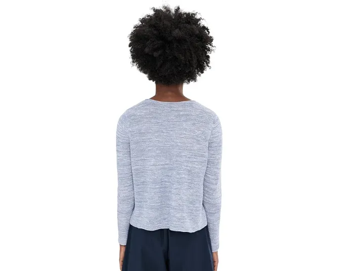 Укороченный свитер Eileen Fisher Petite с круглой горловиной из органического хлопка и льна