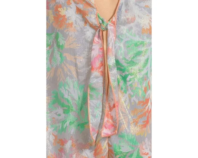 Туника BECCA из шифона с принтом коралловый риф и глубоким вырезом