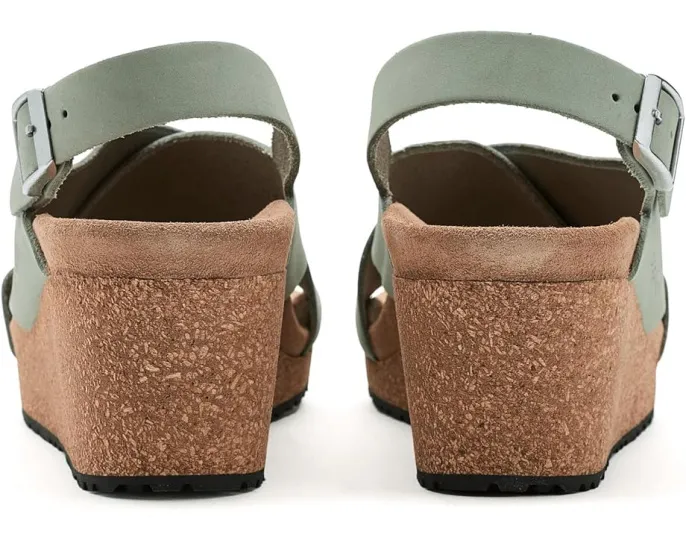 Биркенштоки Samira Wedge на платформе из нубука с регулируемым ремешком на щиколотке