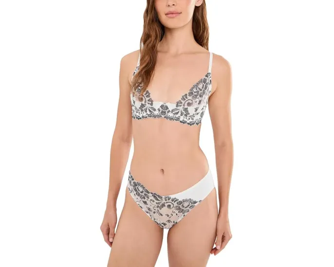 Natori трусы Peony Bikini с цветочным кружевом