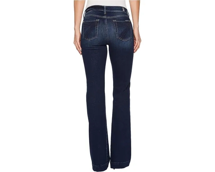 Джинсы 7 For All Mankind Dojo в темной промывке Moreno с прямыми бедрами и широкими штанинами