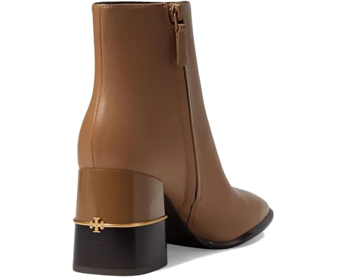 Tory Burch кожаные ботильоны на каблуке 75 мм с боковой молнией