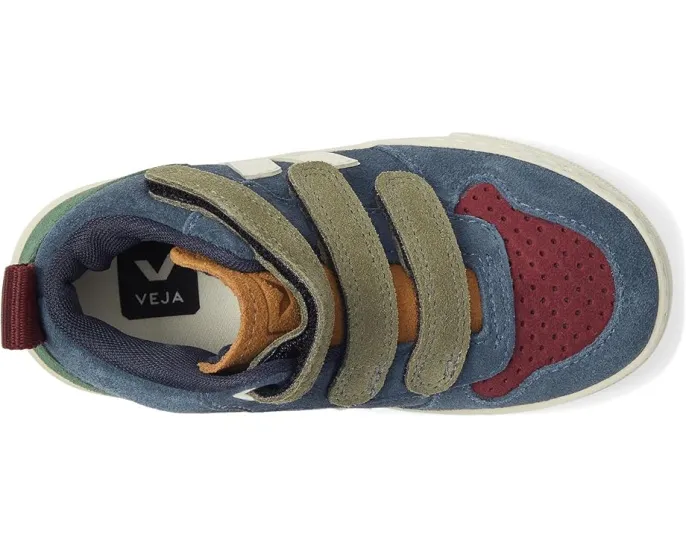 Детские кроссовки VEJA Small V-10 Mid с высоким берцем на липучках