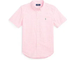 Рубашка Polo Ralph Lauren Kids в полоску из хлопкового поплина с вышитым пони