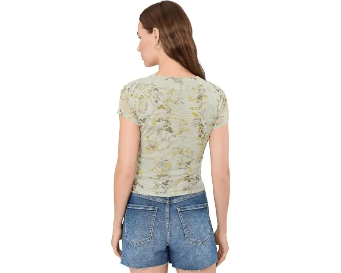 Футболка AllSaints Ellie Mesh с принтом и коротким рукавом из переработанного полиэстера