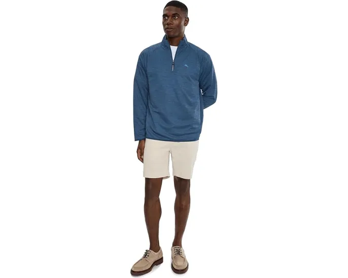 Толстовка Tommy Bahama Palm Pro Half Zip с вафельной тканью и защитой от ультрафиолета