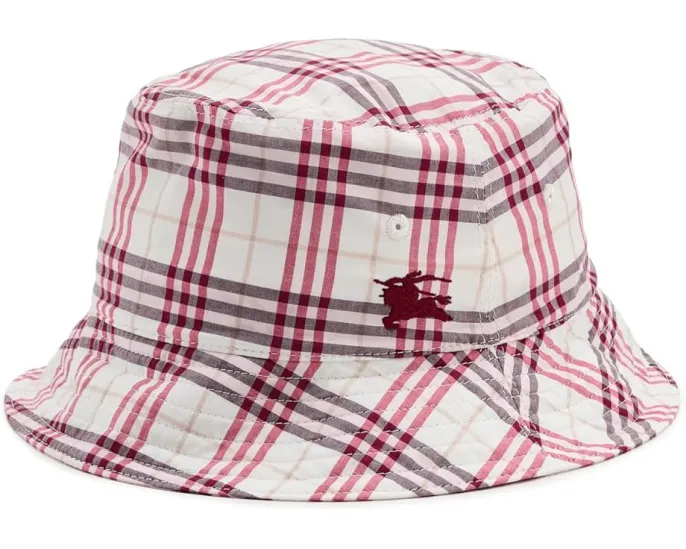 Burberry Kids ведро шляпа с клетчатым узором из хлопка