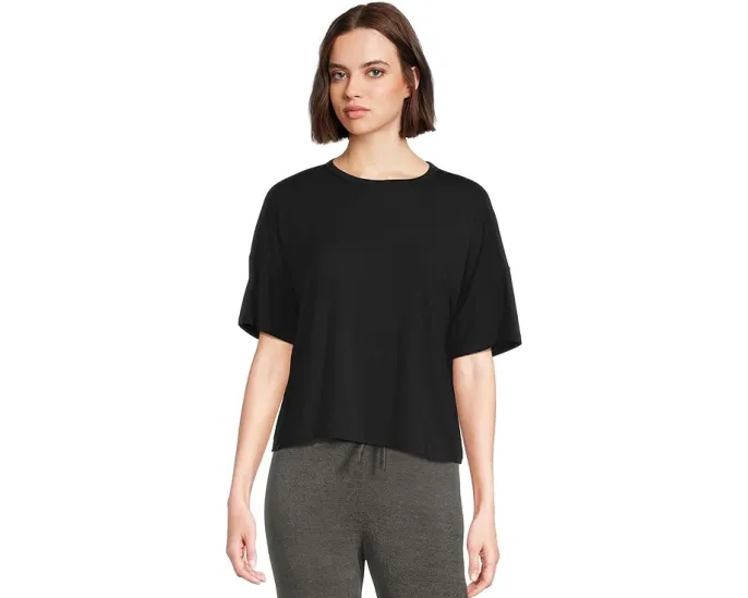 Футболка боксерского кроя с коротким рукавом из ультрамягкого джерси Barefoot Dreams