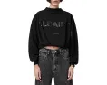 Свитшот AllSaints Biggy Aster оверсайз с принтом и воротником стойкой