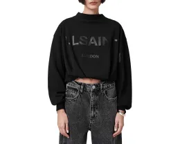 Свитшот AllSaints Biggy Aster оверсайз с принтом и воротником стойкой