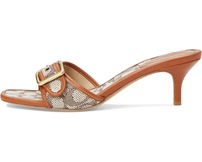 Босоножки COACH Margot на низком каблуке из текстильного жаккарда