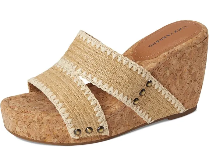 Сандалии Vickta Woven Band Cork Wedge от Lucky Brand с плетеными ремешками и пробковым клином