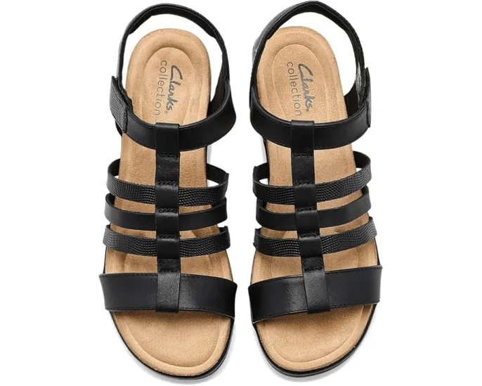 Сандалии Kacha Step Clarks на низком клине с мягкой кожей и стелькой из пенополиуретана