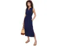 Tommy Bahama сарафан Gauze Sleeveless Midi из хлопка с поясом и боковыми карманами