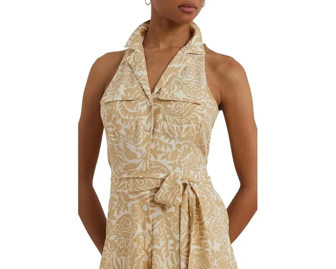 Бесшовное платье-рубашка Lauren Ralph Lauren с цветочным принтом из крепа