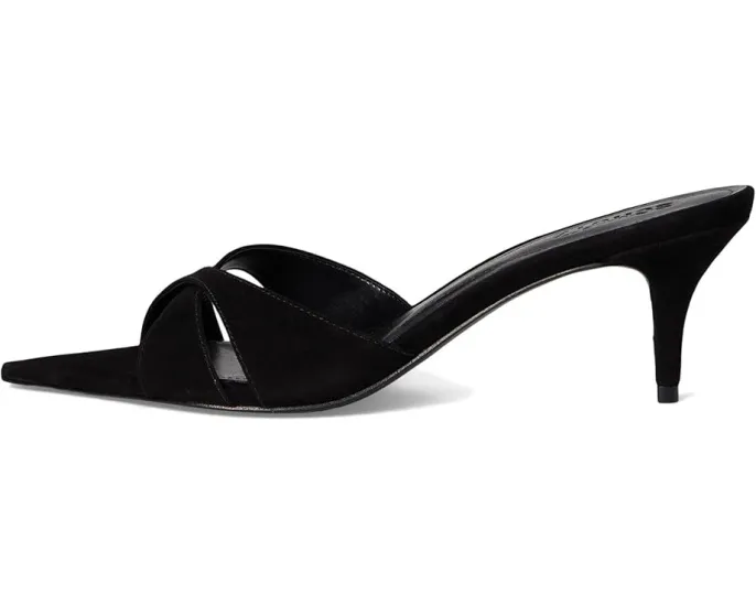 Туфли-мюли Schutz Hilda Leaf из замши на шпильке с перекрещивающимися ремешками