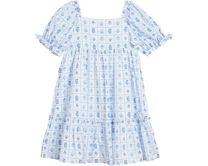 Платье Janie and Jack с плиточным принтом и буфами на рукавах