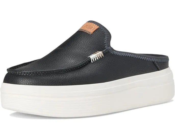 Слипоны Hey Dude Austin Lift Leather с кожаным верхом и платформой