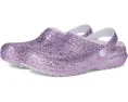 Блестящие кроксы Crocs Classic с подкладкой для детей на заднем ремешке