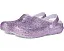 Блестящие кроксы Crocs Classic с подкладкой для детей на заднем ремешке