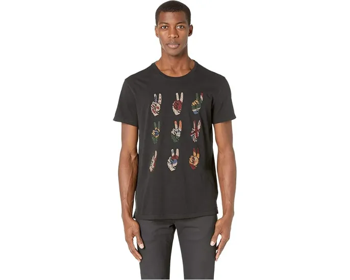 Футболка John Varvatos Star U.S.A. MULTI PEACE HAND с вышивкой