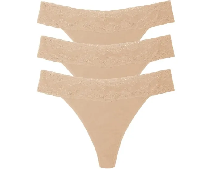 Natori Трусики-стринги Bliss Perfection из хлопка с эффектом стрейч 3 шт