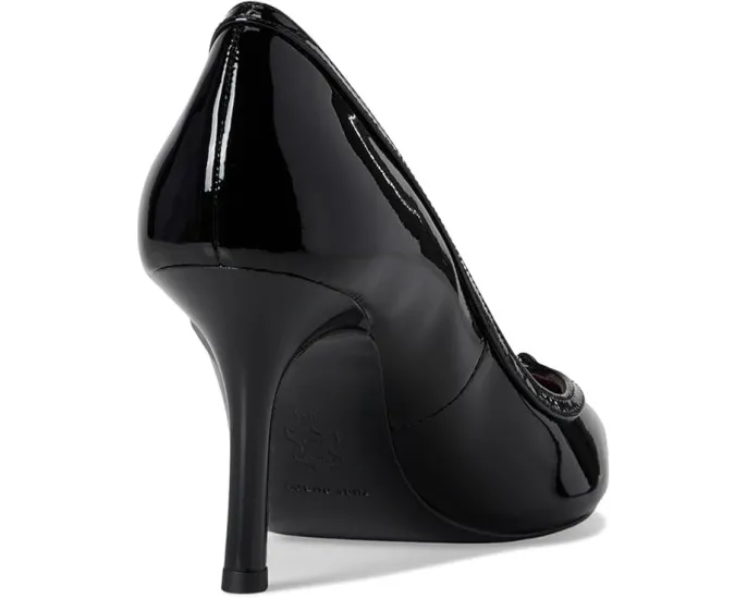 Туфли-лодочки Double T-Buckle Pump с острым носком на каблуке 80 мм Tory Burch