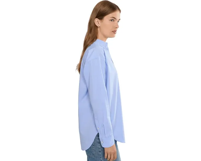 Рубашка Petite Striped Cotton Broadcloth Lauren Ralph Lauren из хлопка в полоску
