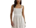 Платье-трапеция Lauren Ralph Lauren Belted Jersey Broadcloth с поясом из хлопка