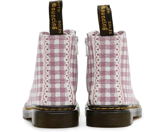 Dr. Martens 1460 Pascal детские ботинки на шнуровке с желтой строчкой и боковой молнией