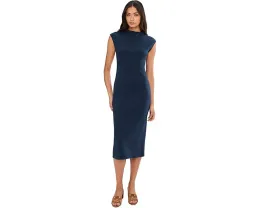 Платье миди Vince Camuto с высоким воротником и спущенным плечом