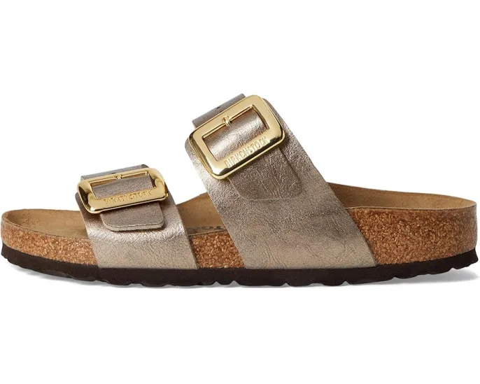 Сандалии Sydney Luxe Buckle от Birkenstock с мерцающим верхом и пробковой стелькой