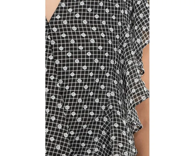 Блуза Liverpool Los Angeles с короткими рукавами-фонариками и драпировкой спереди