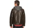 Куртка кожаная Levi's с капюшоном и искусственным мехом