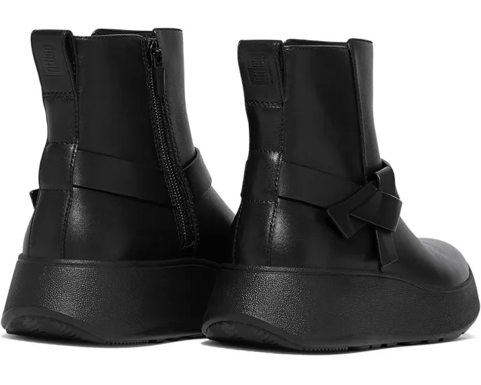 Короткие ботинки FitFlop F-Mode на платформе из кожи с узлом