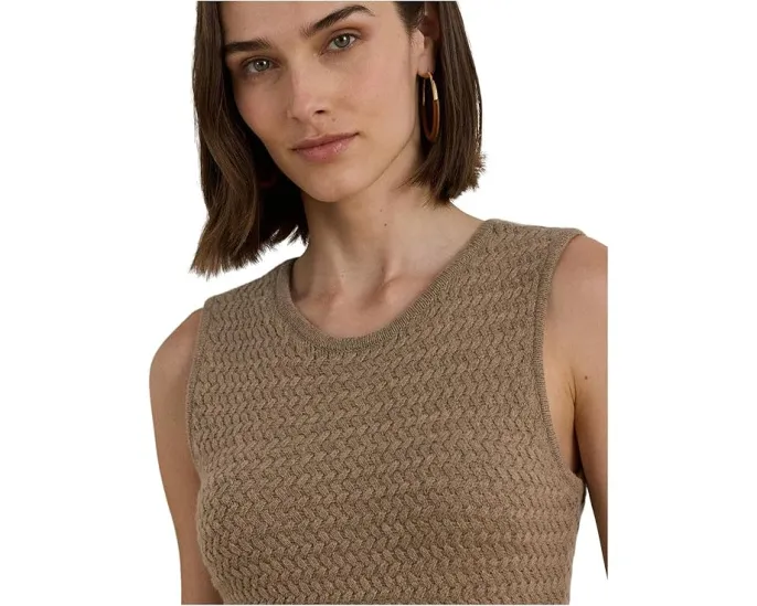 Платье без рукавов из смесовой шерсти с плетеной текстурой Lauren Ralph Lauren