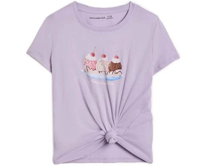 Футболка abercrombie kids с мороженым и узлом сбоку для детей