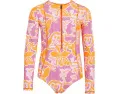 Детское обратное купальник Maaji Kids Flamingo Glow Miku с длинными рукавами и молнией