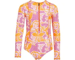 Детское обратное купальник Maaji Kids Flamingo Glow Miku с длинными рукавами и молнией
