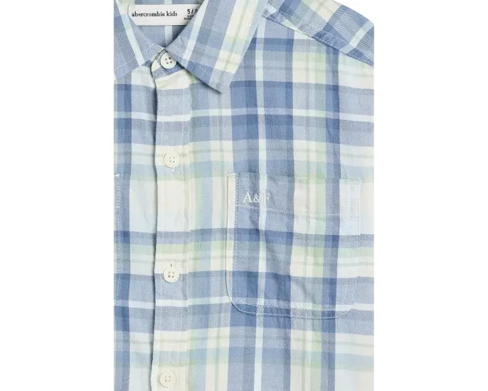Повседневная клетчатая рубашка Boxy Woven abercrombie kids для детей