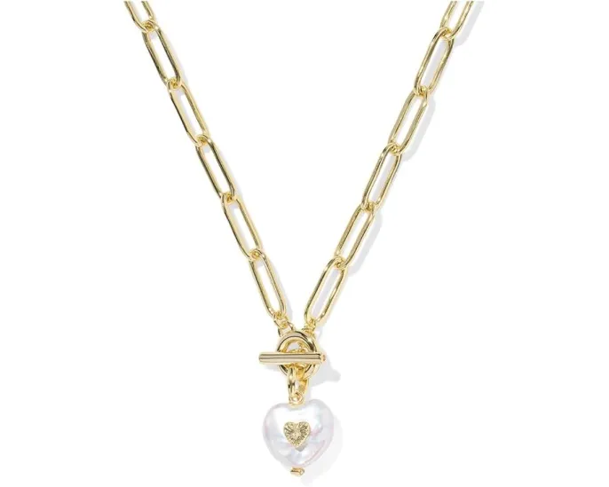 Короткое колье Kendra Scott Sasha с жемчужным сердечком на цепочке