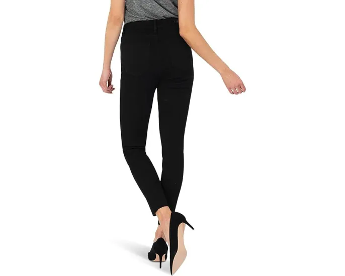 Черные укороченные джинсы KUT from the Kloth Donna с высокой посадкой и суперстретч