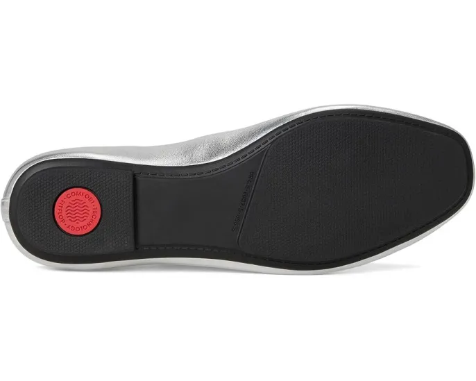 Балетки FitFlop Delicato Bow из металлизированной кожи