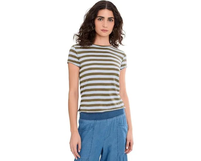 Футболка Free People Nora Tee с кружевными вставками и карманом в расслабленном стиле