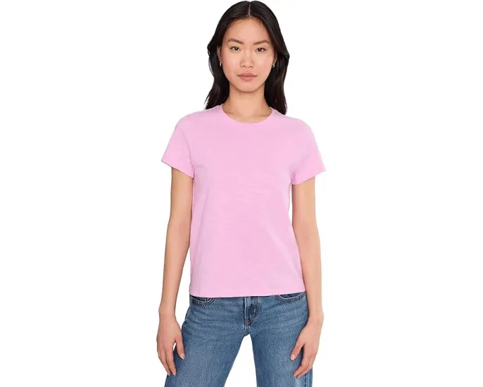 Топ Lilla P Short Sleeve Back Seam с круглой горловиной и коротким рукавом