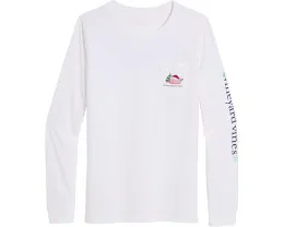 Футболка Vineyard Vines Santa Whale Icon с длинными рукавами и нагрудным карманом