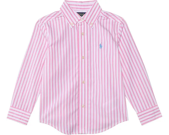 Рубашка Polo Ralph Lauren Kids в клетку из хлопкового поплина с вышитым пони